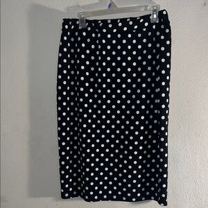Elegant Black and White Polka Dot Pencil Skirt